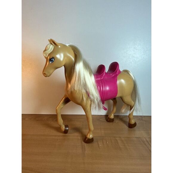 Mattel Barbie PINKTASTIC Riding Lessons 9”Horse w/ Double Pink Saddle - Picture 1 of 7